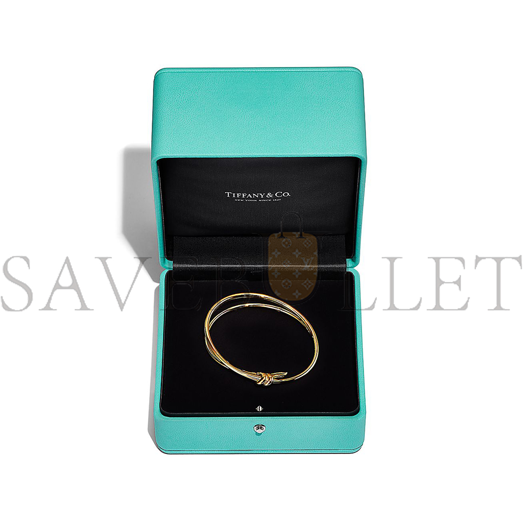 TIFFANY KNOT DOUBLE ROW HINGED BANGLE IN YELLOW GOLD 68887232